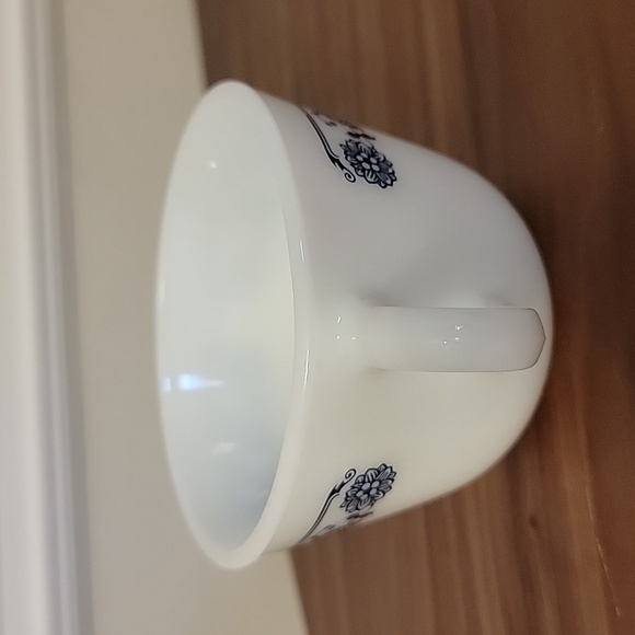 Pyrex Corelle Corning Old Town Blue Onion White Milk Glass Coffee Tea Flat Cup - Picture 5 of 15